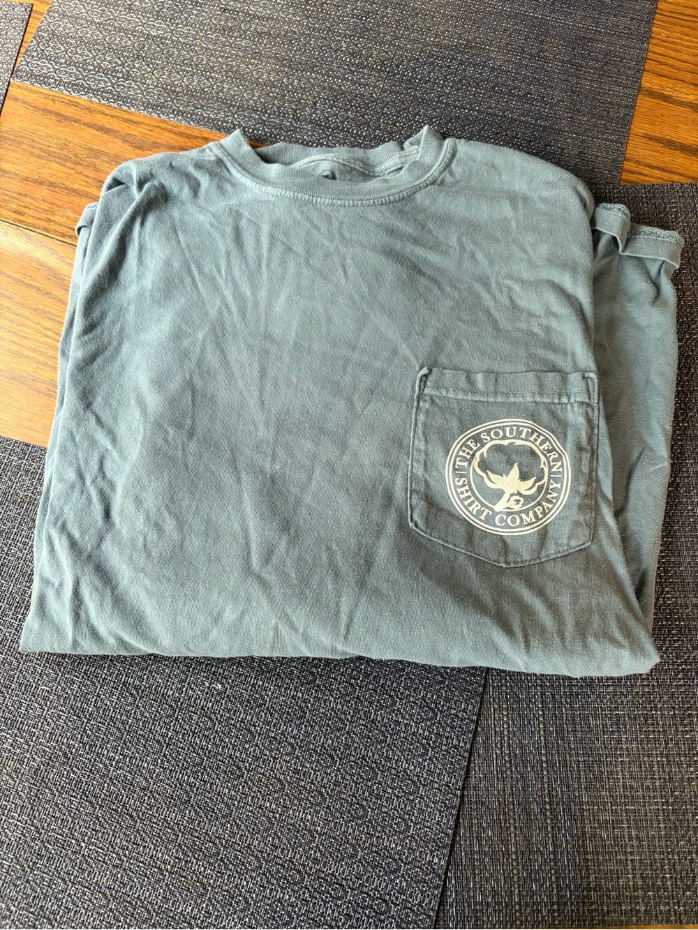 The Southern Shirt Company Slate Greenish Gray Long-Sleeve Pocket Tee